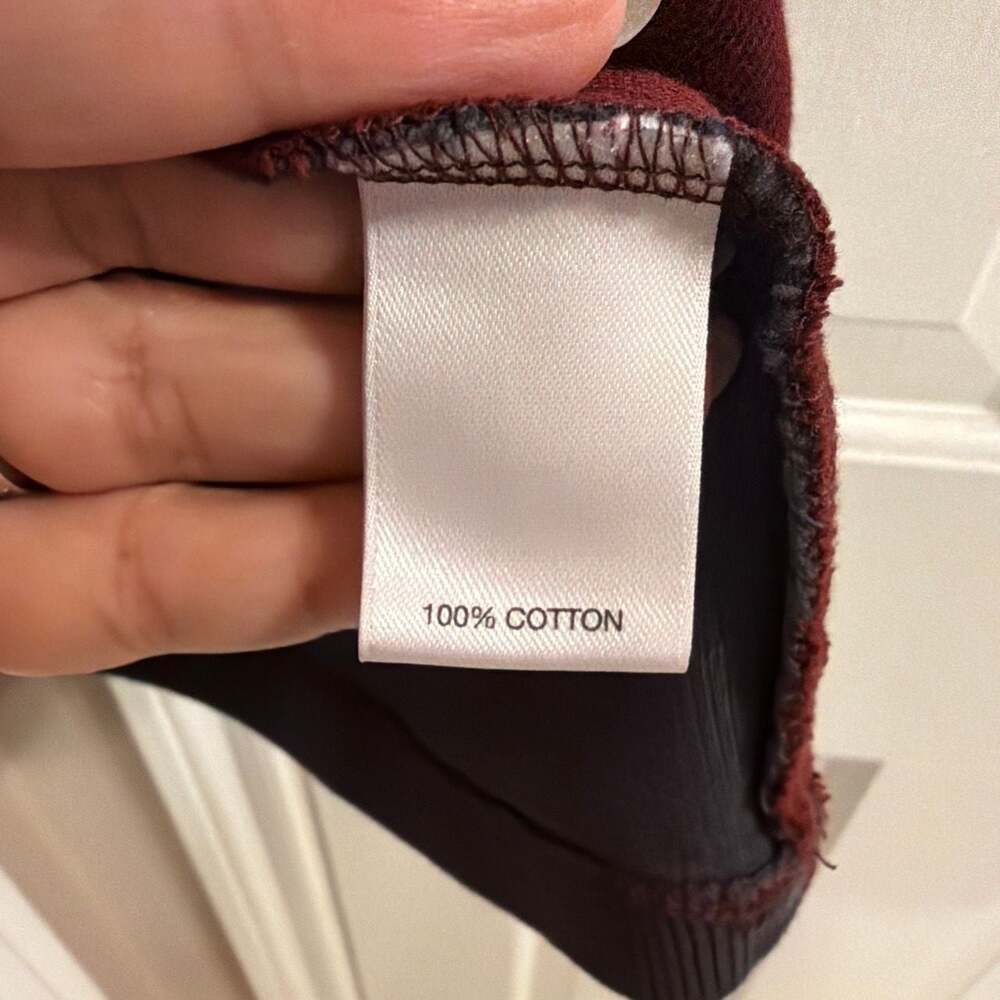 Murano Liquid Luxury Men's Maroon & Gray Long Sleeve V-Neck Pullover Shirt XL - Picture 4 of 7